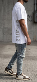 Zillionaire White T-Shirt side graphic view