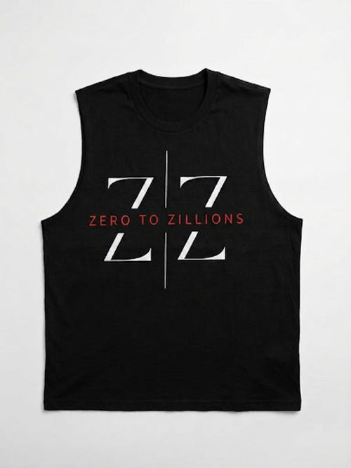 Zero to Zillions ZZ Logo Tank – Black flat lay