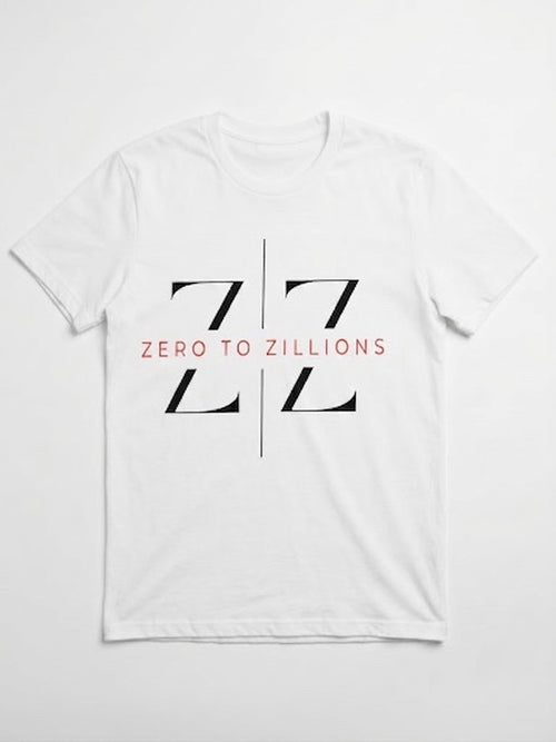 Zero to Zillions ZZ Logo Muscle Tank in white