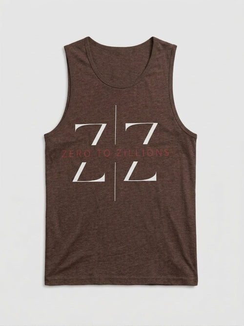 Zero to Zillions ZZ Logo Tank – Brown flat lay