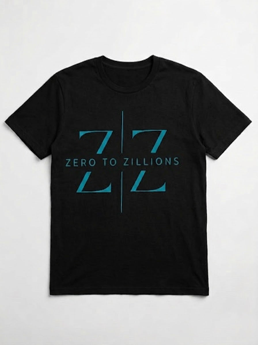Zero to Zillions ZZ Logo Tee in Heather Gray